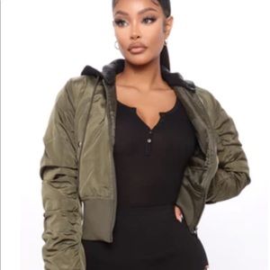 Army Green cropped jacket